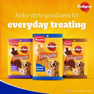 Pedigree Adult Dog Treat Sticks Meat Jerky Stix, Barbeque Chicken, 80 g Pouch