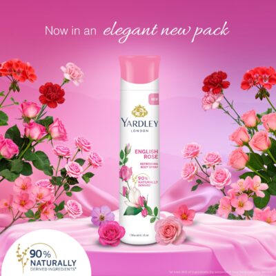 Yardley London English Rose Refreshing Deodorant Body Spray For Women, 150ml