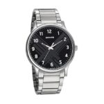 Sonata Smart Plaid Quartz Analog Black Dial Stainless Steel Strap Watch for Men-NR77105SM02W/NT77105SM02W