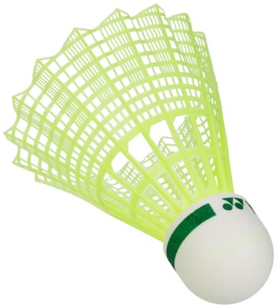 Yonex Mavis 10 Nylon Shuttlecock, Yellow, Pack of 6 | Made in Japan (Green Cap)