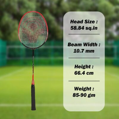 Vicky Soyuz Badminton Racket, Red-Black
