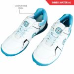 SS Josh Cricket Shoes (Color: White & Sea Green, Size: UK2/ US3/ EU36) | for Mens & Boys | Material: PU & Mesh | Lightweight and Durable Long Lasting Performance