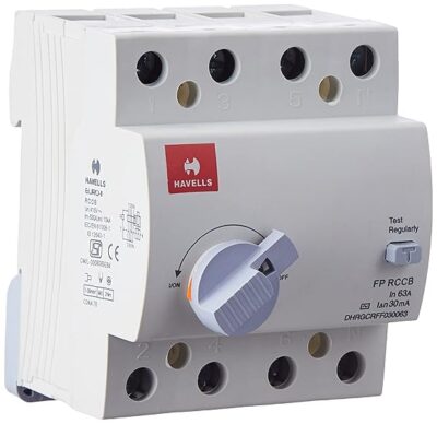 Havells DHRGCRFF030063 RCCB 'AC' Type FP PVC Plastic Base Model (White)