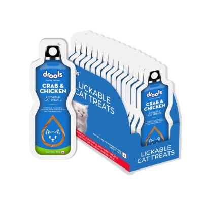 Drools Creamy Lickable All Life Stages Cat Treat Crab & Chicken (30gm x 15) Total 450g