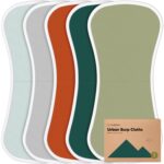 5-Pack Organic Burp Cloths for Baby Boys and Girls - Ultra Absorbent Burping Cloth, Burp Clothes, Newborn Towel - Milk Spit Up Rags - Burpy Cloth Bib for Unisex, Boy, Girl - Burp Cloths (Hunter)