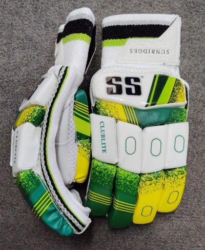 SS CLUBLITE Men’s Cricket Batting Gloves – Blue | Leather Palm, Lightweight Protection with Fiber Inserts & Ventilated Design