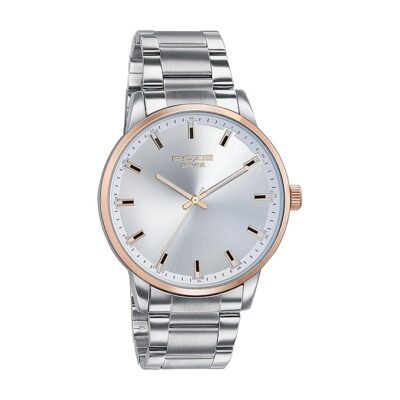 Sonata Poze Quartz Analog Silver Dial Metal Strap Watch for Men