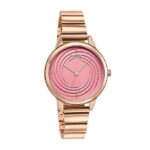Sonata Poze Quartz Analog Pink Dial Metal Strap Watch for Women
