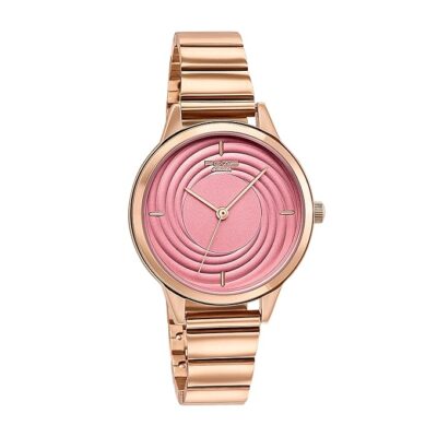 Sonata Poze Quartz Analog Pink Dial Metal Strap Watch for Women