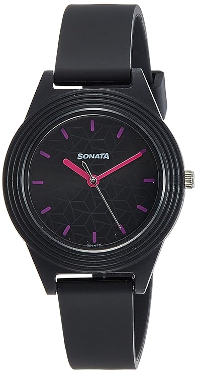 Sonata Analog Black Dial Girl's Watch NM87024PP06/NN87024PP06W