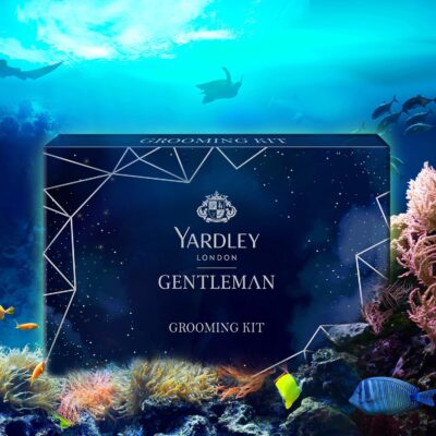 Yardley London Gentleman Luxury Grooming Kit For Men With Classic Activated Charcoal Soap, Elegance Lather Shaving Cream, After Shave Lotion, Shaving Brush, And Classic Body Deodorant Spray