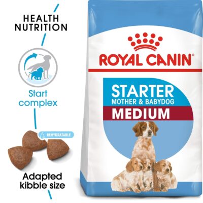 Royal Canin Medium Starter, Mother & Babydog Food, 1 Kg, Dry Food, Supports Complex Natural Defence & digestive health, Provides Gestation/Lactation Support, Supports Easy rehydration