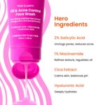 Foxtale Oil and Acne Control Face Wash | 2% Salicylic Acid + Niacinamide + Cica + Hyaluronic Acid | Fights Acne, Fades Marks, Controls Oil, Soothes Skin | Non-Drying Cleanser for Oily Skin