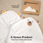 KeaBabies Baby Hooded Towel - Bamboo Baby Towel Organic Bamboo Towel - Infant Towels - Large Bamboo Hooded Towel - Baby Bath Towel with Hood for Girls, Babies, Newborn Boys, Toddler (Grizzly)