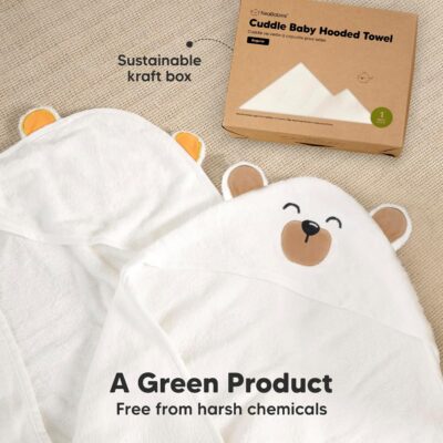 KeaBabies Baby Hooded Towel - Bamboo Baby Towel Organic Bamboo Towel - Infant Towels - Large Bamboo Hooded Towel - Baby Bath Towel with Hood for Girls, Babies, Newborn Boys, Toddler (Grizzly)