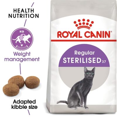 Royal Canin Sterilised 37 Regular Adult Cat Food, 2 Kg, Dry Food, Supports Urinary Health, Promotes Healthy Weight Management