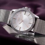 Sonata Poze Quartz Analog Silver Round Dial Silver Mesh Strap Watch for Women