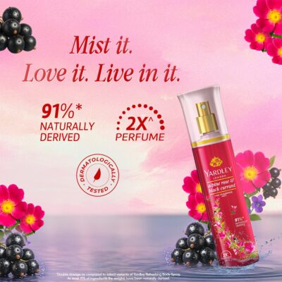 Yardley London Alpine Rose & Black Currant Fine Fragrance Mist Spray| 2X Perfume Spray For Women| 91% Naturally Derived| 135ml