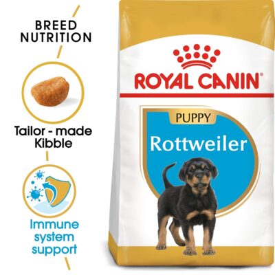 Royal Canin Rottweiler Puppy Food, 3 Kg, Dry Food, Supports Healthy Cardiac Function, Bone & Joint Health, Promotes Ideal Muscle Mass