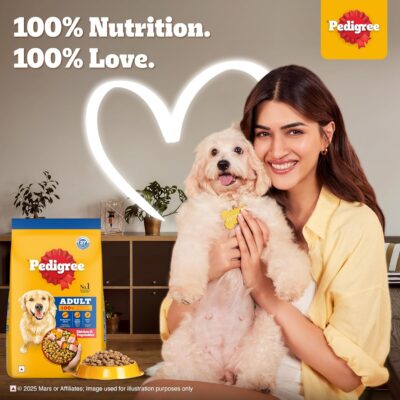 Pedigree Adult Dry Dog Food, Chicken & Vegetables, 3 kg, Contains 37 Essential Nutrients, 100% Complete & Balanced Food for Adult Dogs