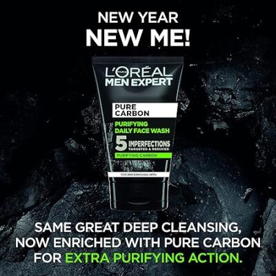 Loreal Paris PROFESSIONAL PARIS Men Expert, Pure Charcoal Purifying Daily Face Wash for Men - 100ml