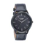 Sonata Poze Quartz Analog Black Dial Leather Strap Watch for Men