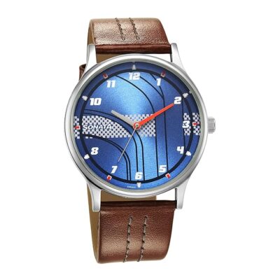 Sonata RPM Blue Dial Leather Strap Analog Watch for Men-77105SL08