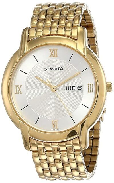Sonata Analog White Dial Men's Watch NM7954YM01W/NN7954YM01W