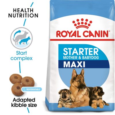 Royal Canin Maxi Starter, Mother & Babydog Food, 1 Kg, Dry Food, Supports Complex Natural Defence & digestive health, Provides Gestation/Lactation Support, Supports Easy rehydration