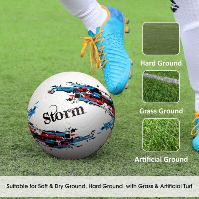 Nivia Storm Football - Size 5 (White), Rubber