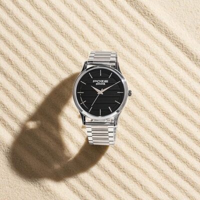 Sonata Poze Analog Quartz Black Dial Watch for Men