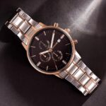Sonata Quartz Multifunction Black Dial Black Stainless Steel Strap Watch for Men