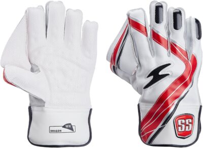 SS Dragon Youth Wicket Keeping Gloves (White/Black)