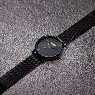 Sonata Poze Quartz Black Dial Black Metal Strap Analog Watch for Men-SP70034NM01W