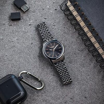 Sonata Poze Quartz Black Dial Black Metal Strap Analog Watch for Men-SP70040NM01W