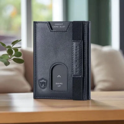 Black Leather Rfid Stylish Wallet for Men
