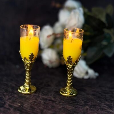 Scented Candle with Beautiful Gold Design Holder (Yash-960)