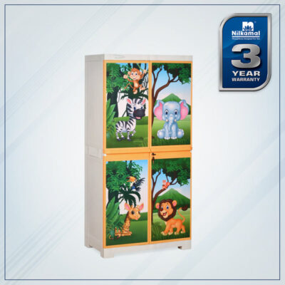 Nilkamal FMM Jungle Theme Mini Cabinet (Beach & Pastel Orange)