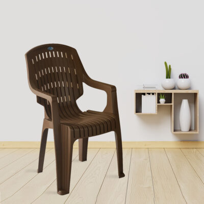 Nilkamal CHR2230 Plastic Armchair (Rattan Dark Beige)