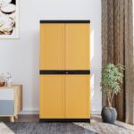 Nilkamal Freedom Mini 18 (FMSC18) Plastic Shoe Cabinet (Sandy Brown Dark Brown)