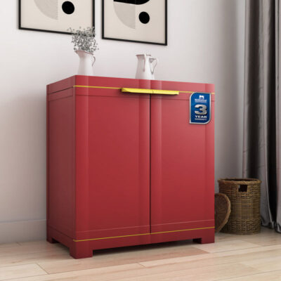 Nilkamal Freedom Mini Small (FMS) Plastic Storage Cabinet (Bright Red Yellow)