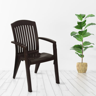 Nilkamal Heritage Plastic Armchair (Weather Brown)