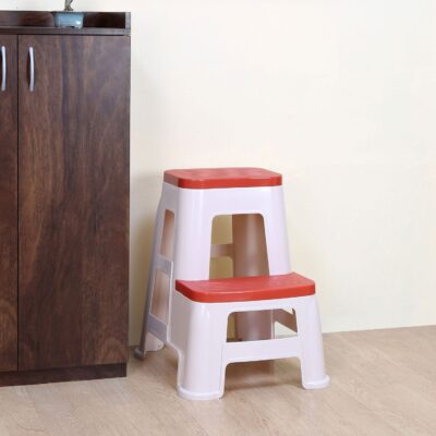 Nilkamal Step Stool 31 (Basket Beach Coral Red)