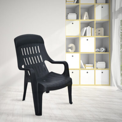 Nilkamal Weekender Plastic Armchair (Iron Black)