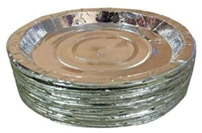 Disposable Paper Patal Plate, 7-Inch, Silver (100)