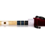 Radhe Flutes C Natural Middle Bansuri (Right-Handed) – Dark Blue & Black, Tuned to A=440Hz, PVC with Velvet Cover & Free Flute Lessons