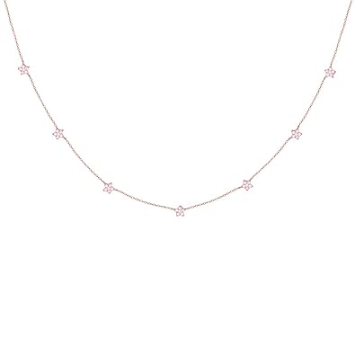 925 Silver Rose Gold Star Constellation Pendant with Link Chain