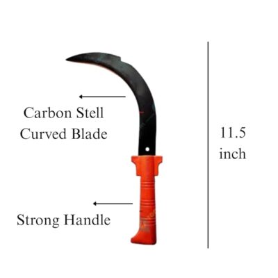 Grass Cutting Garden Sickle with Fiber Handle | Curved Hand Saw | Pruning Tool for Farming, Weeding, Gardening | Sharp Blade for Sugarcane & Crop Cutting | Branch Cutting tool