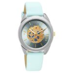 Sonata Unveil Quartz Multifunction Blue Dial Leather Strap Watch for Women-8182BL01