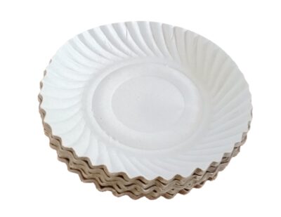 100% Biodegradable 6 inch Round White Paper Plates, for Parties and Family Events, Disposable Pack of 50 Plates
